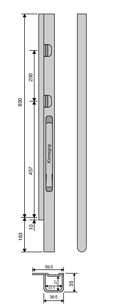 Стойка K20 800 мм перед. прав. (2-й запор)