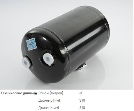 Ресивер 40l / D=310 L=603 (618)