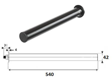 Труба крепления крыла круглая прямая L=540 mm 5030540