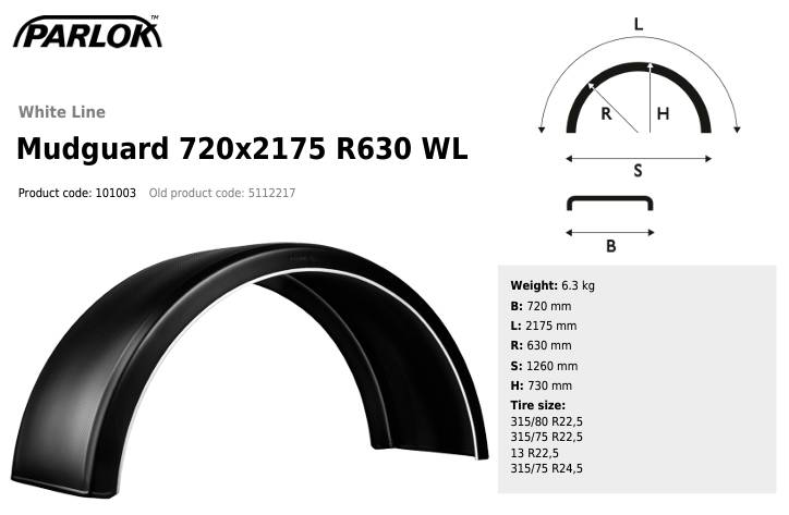 Крыло PARLOK 720х2175 R630 5112217
