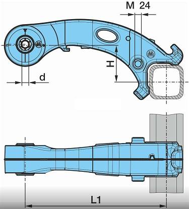 Рычаг подвески (верх) ECO Air COMPACT d=24мм, L1=500мм, H=130мм