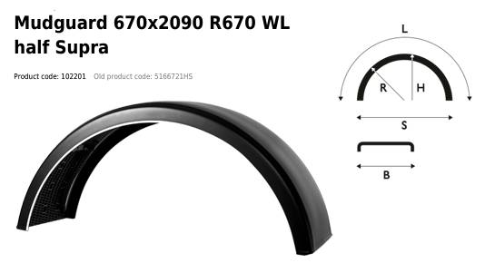 Крыло PARLOK 670x2090 R670 внутр. SUPRA