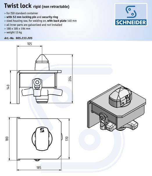 Фиксатор контейнерный R402F-R