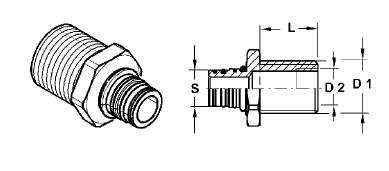 Штуцер М22x1,5-M16x1,5/P5