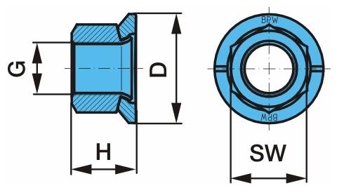 Гайка колеса М24х1,5/SW36/H=34