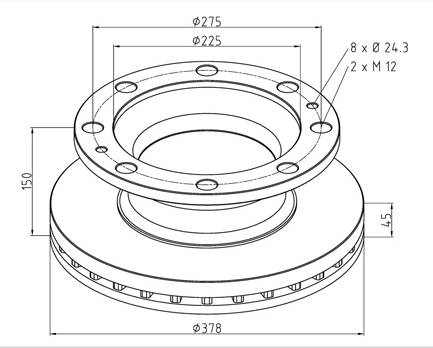 Диск тормозной ROR TM DX195/ELSA195(без АБС)